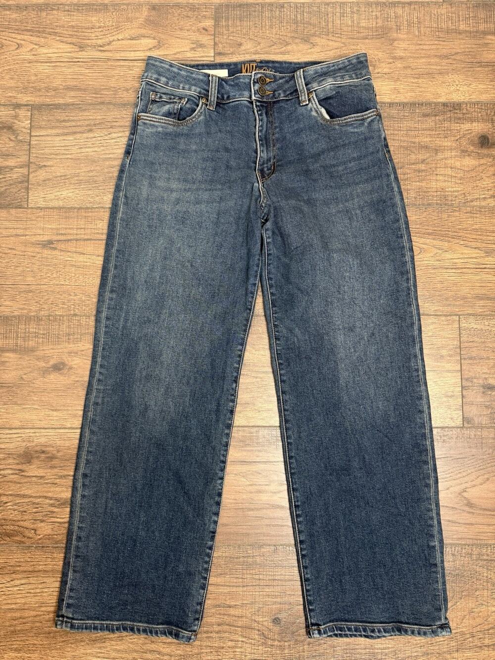 KUT from the Kloth Lucy High Rise Wide Leg Jeans Dark Wash Blue Size 10